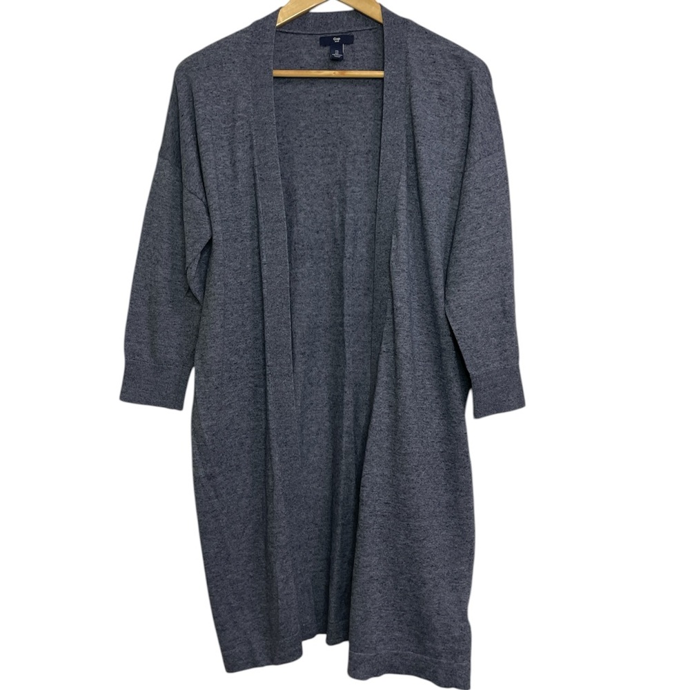 Gap Heather Charcoal Open Front Longline Cardigan Women’s Size L